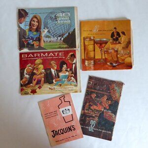 VINTAGE 1960’s DRINK RECIPE BOOKLET COCKTAIL BAR LIQUOR PAMPHLET LOT OF 5